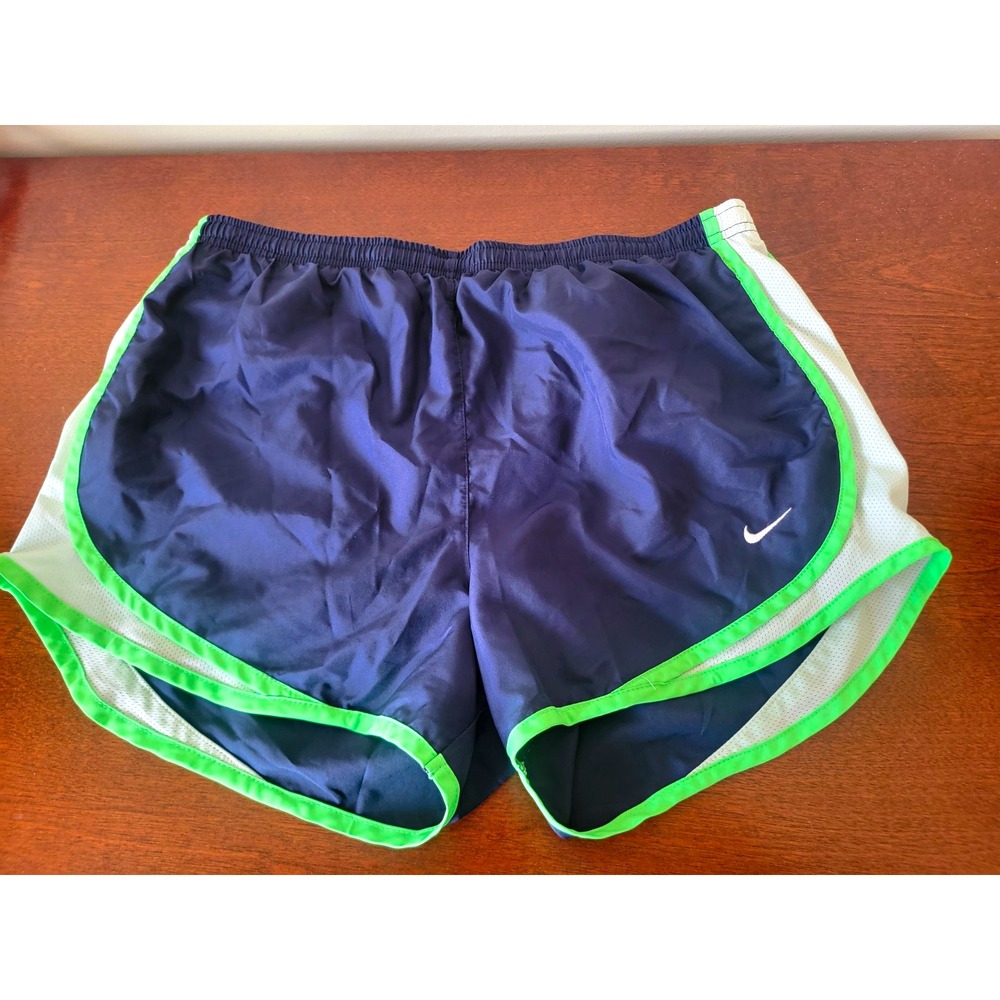 Nike Dri-FIT Women's Running Shorts Mesh Drawstring Blue Green White M Running